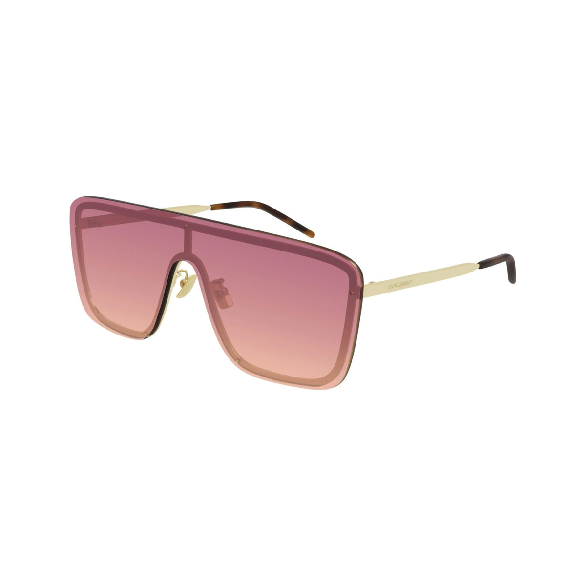 Saint Laurent Unisex Sunglasses Spring Summer 2021 Gold Orange Nylon Nylon Light SL 364 MASK 008