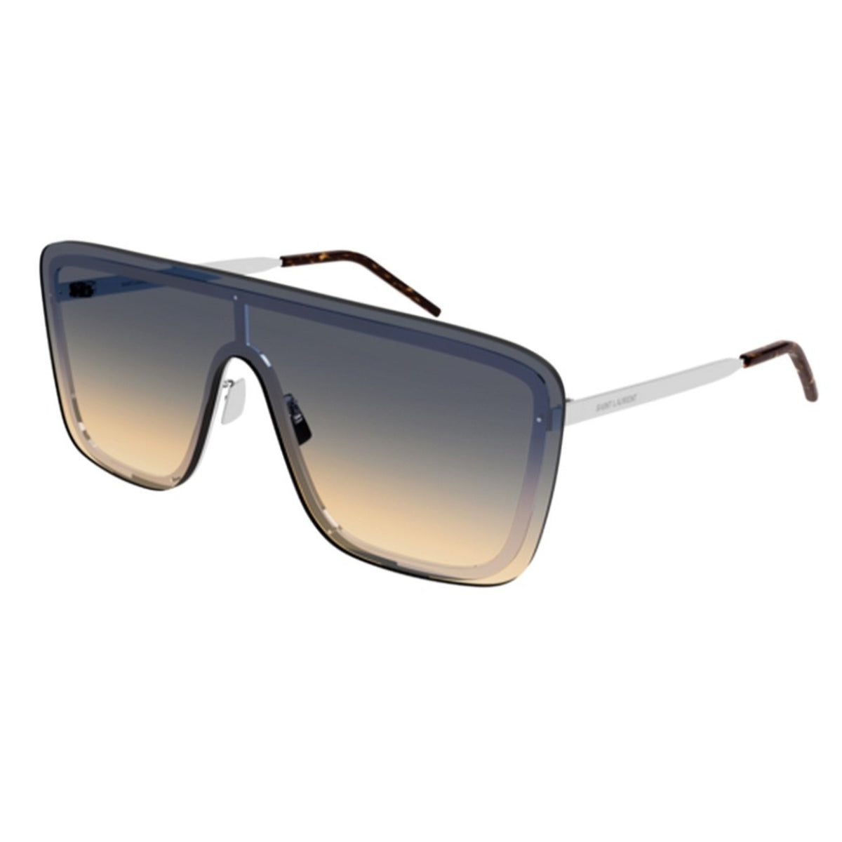Saint Laurent Unisex Sunglasses Fall Winter 2021 Silver Green Nylon Nylon Silver SL 364 MASK 009