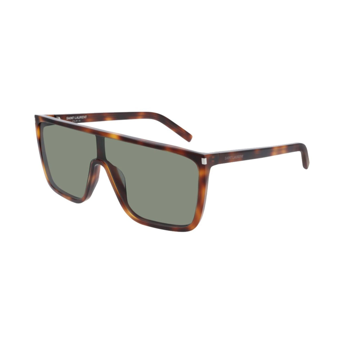 Saint Laurent Women's Sunglasses Spring Summer 2020 Havana Green Nylon Nylon Shiny SL 364 MASK ACE 002