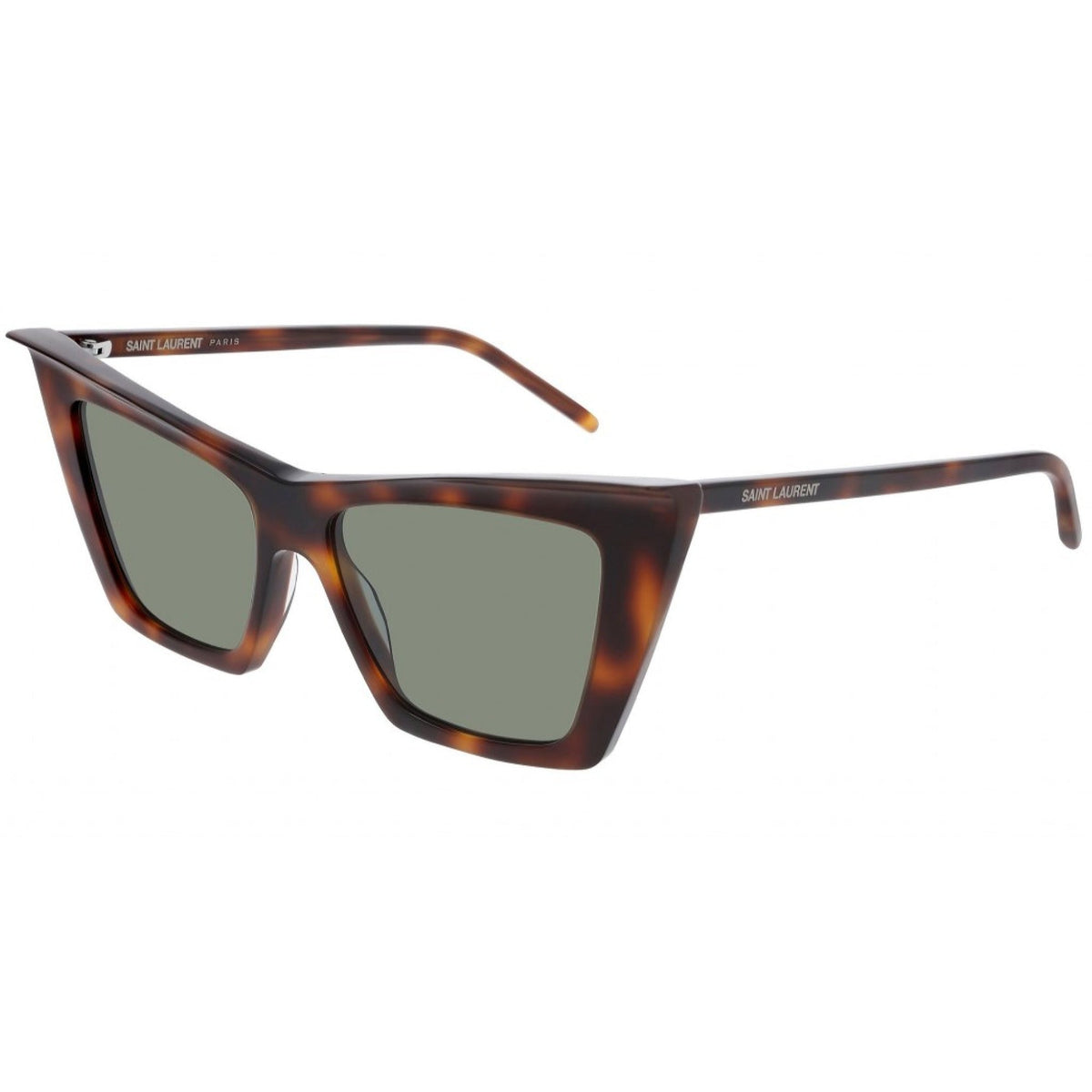 Saint Laurent Women's Sunglasses Spring Summer 2020 Havana Green Nylon Nylon Shiny SL 372 002