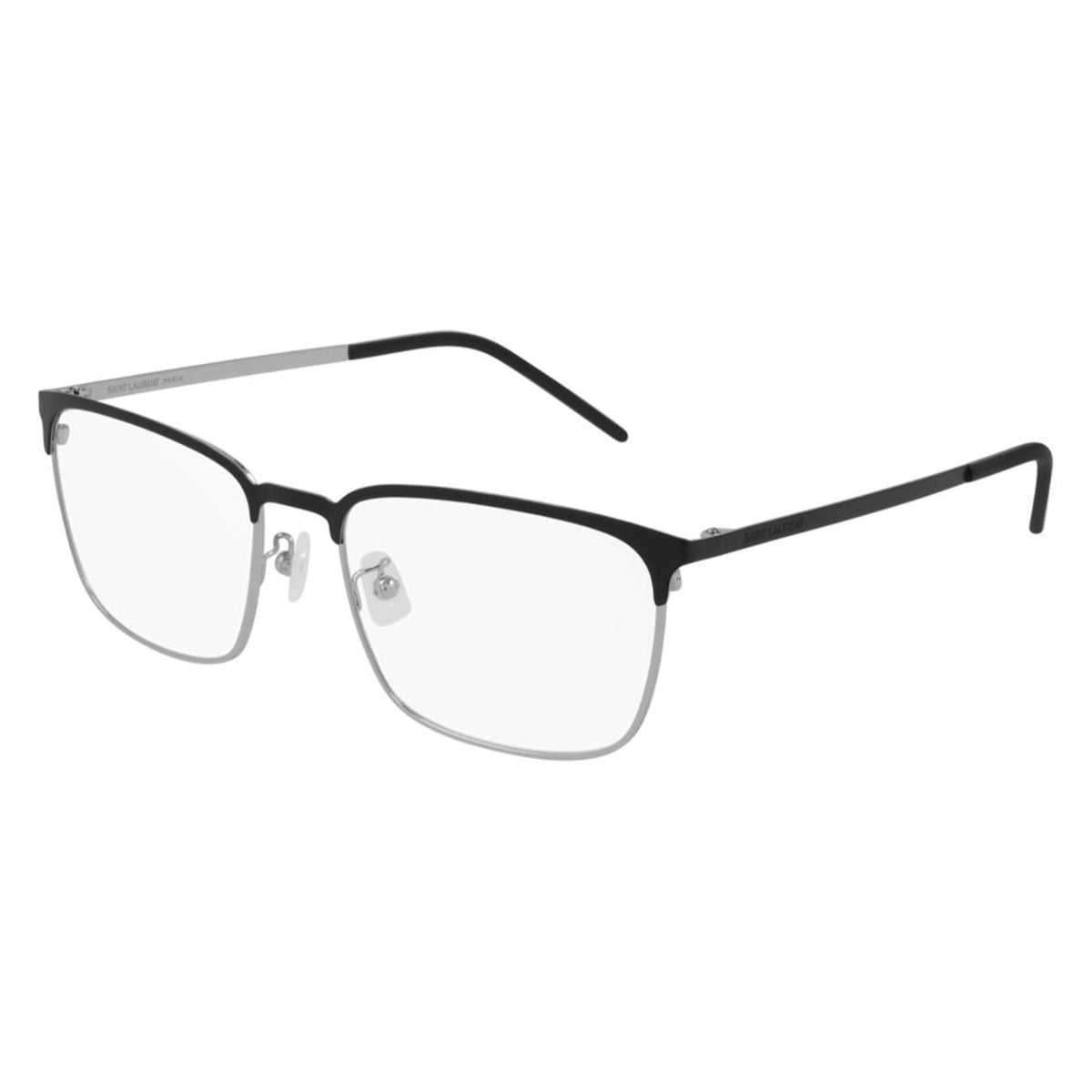 Saint Laurent Men's Sunglasses Fall Winter 2020 Black Transparent Demo Lens Demo Lens Silver SL 378F SLIM 001