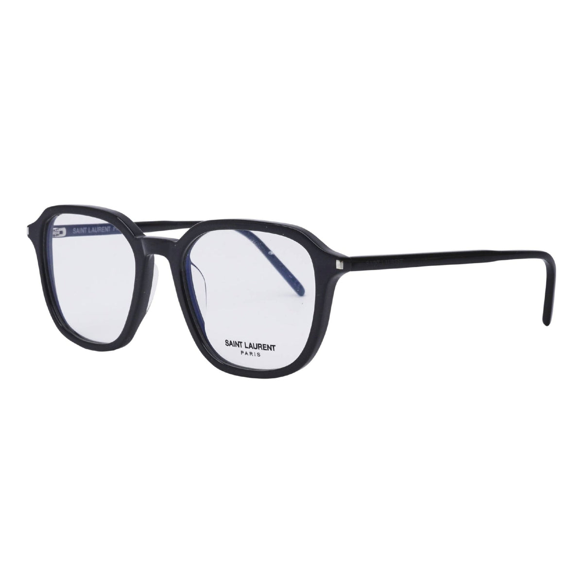 Saint Laurent Unisex Sunglasses Fall Winter 2020 Black Transparent Demo Lens Demo Lens Shiny SL 387 001