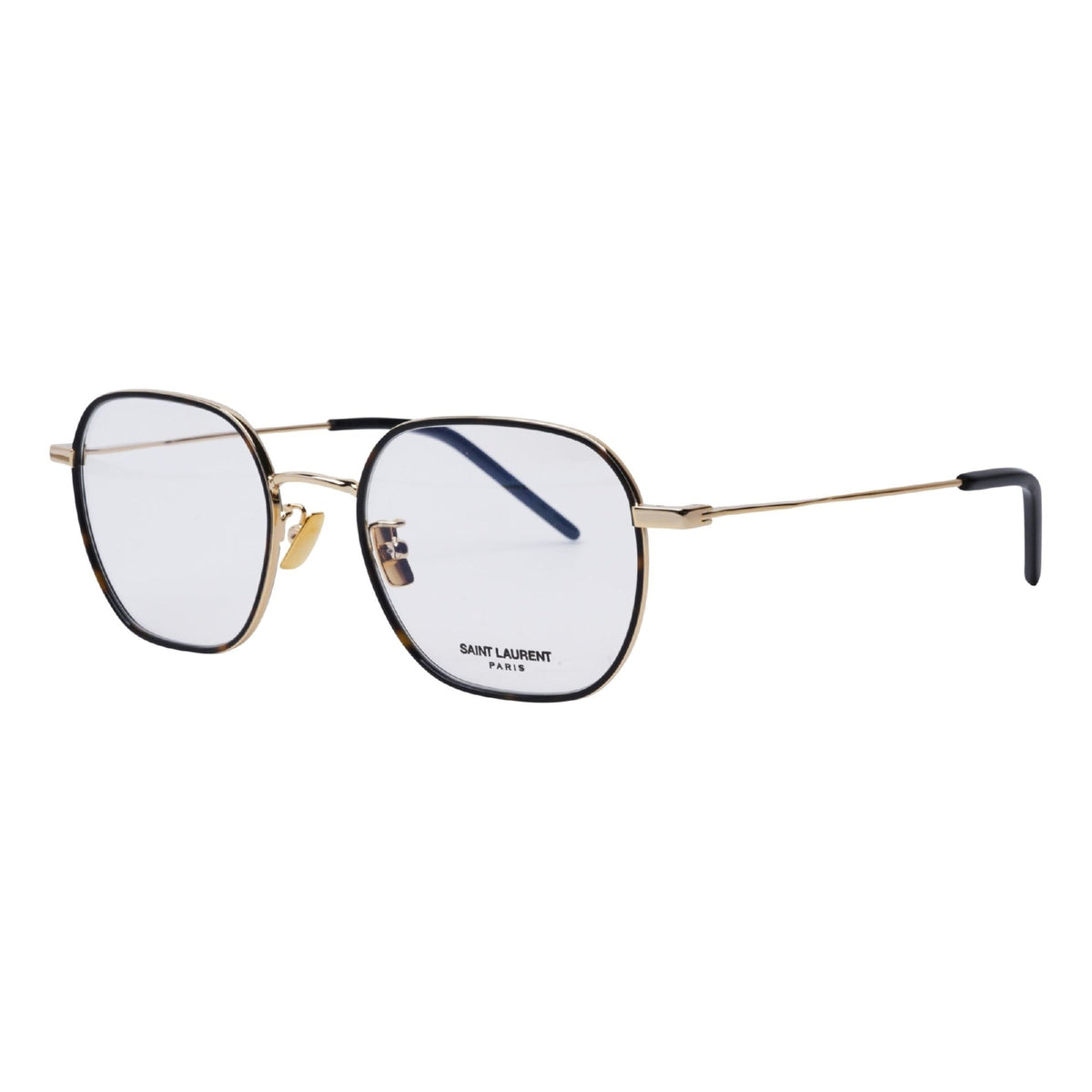 Saint Laurent Unisex Sunglasses Fall Winter 2020 Gold Transparent Demo Lens Demo Lens Havana SL 397F 003
