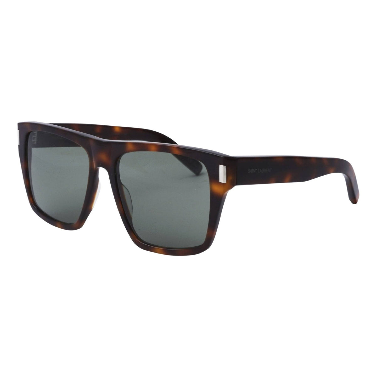 Saint Laurent Women's Sunglasses Spring Summer 2021 Havana Green Nylon Nylon Shiny SL 424 003