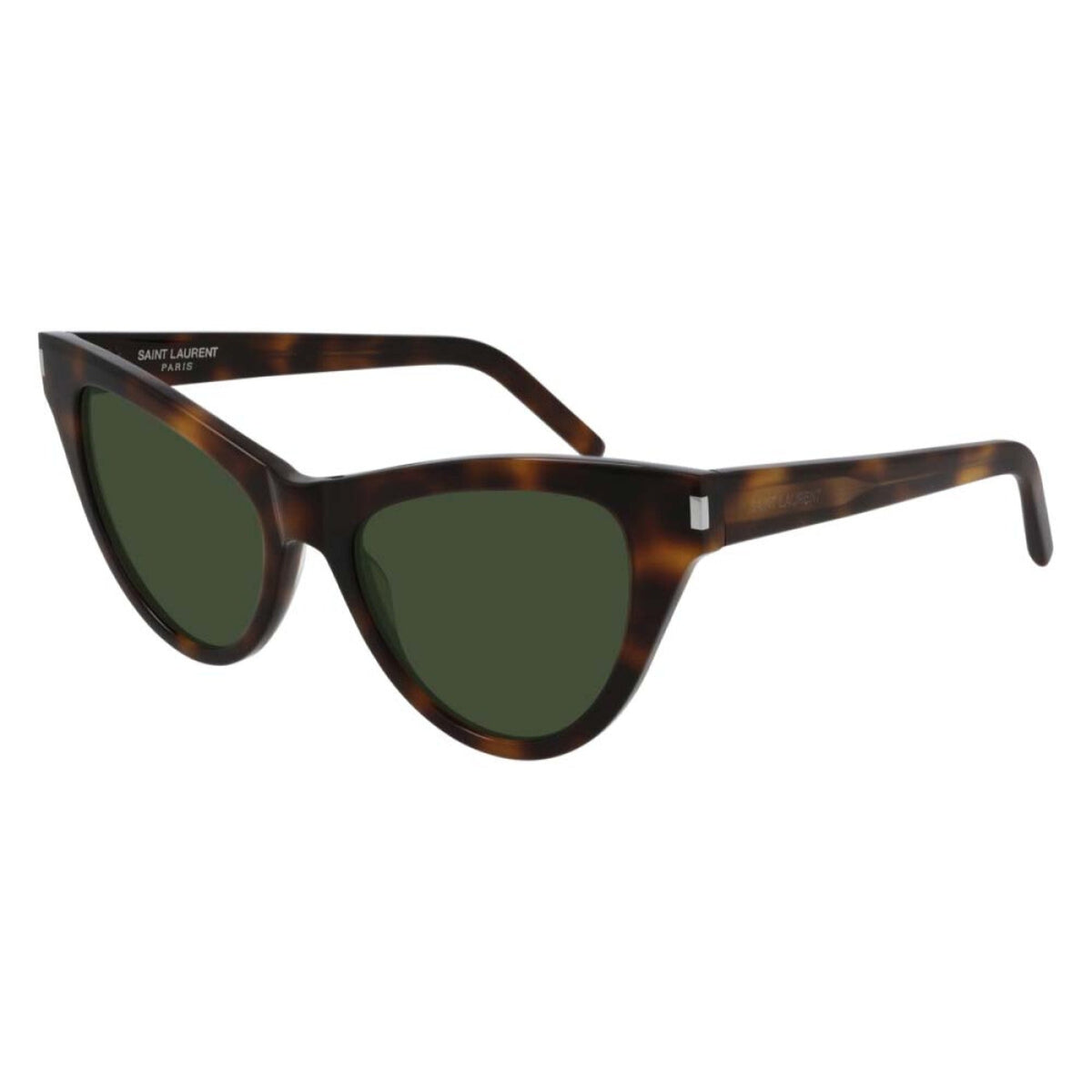 Saint Laurent Women's Sunglasses Spring Summer 2021 Havana Green Nylon Nylon Shiny SL 425 003