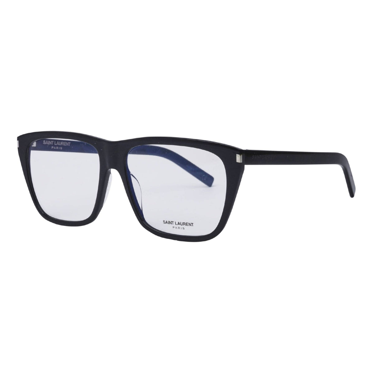 Saint Laurent Unisex Sunglasses Spring Summer 2021 Black Transparent Demo Lens Demo Lens Shiny SL 434 SLIM 001