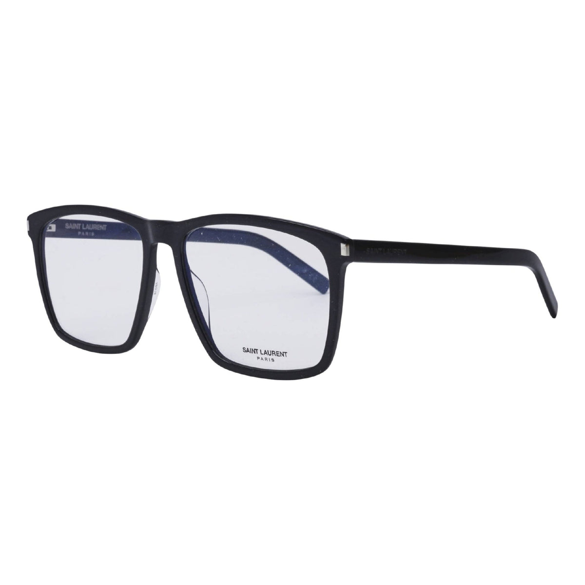 Saint Laurent Unisex Sunglasses Spring Summer 2021 Black Transparent Demo Lens Demo Lens Shiny SL 435 SLIM 001