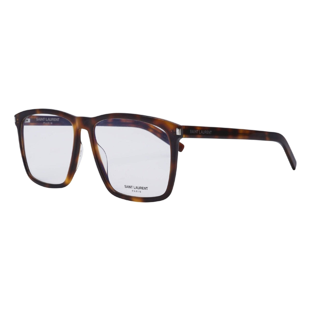 Saint Laurent Unisex Sunglasses Spring Summer 2021 Havana Transparent Demo Lens Demo Lens Shiny SL 435 SLIM 002