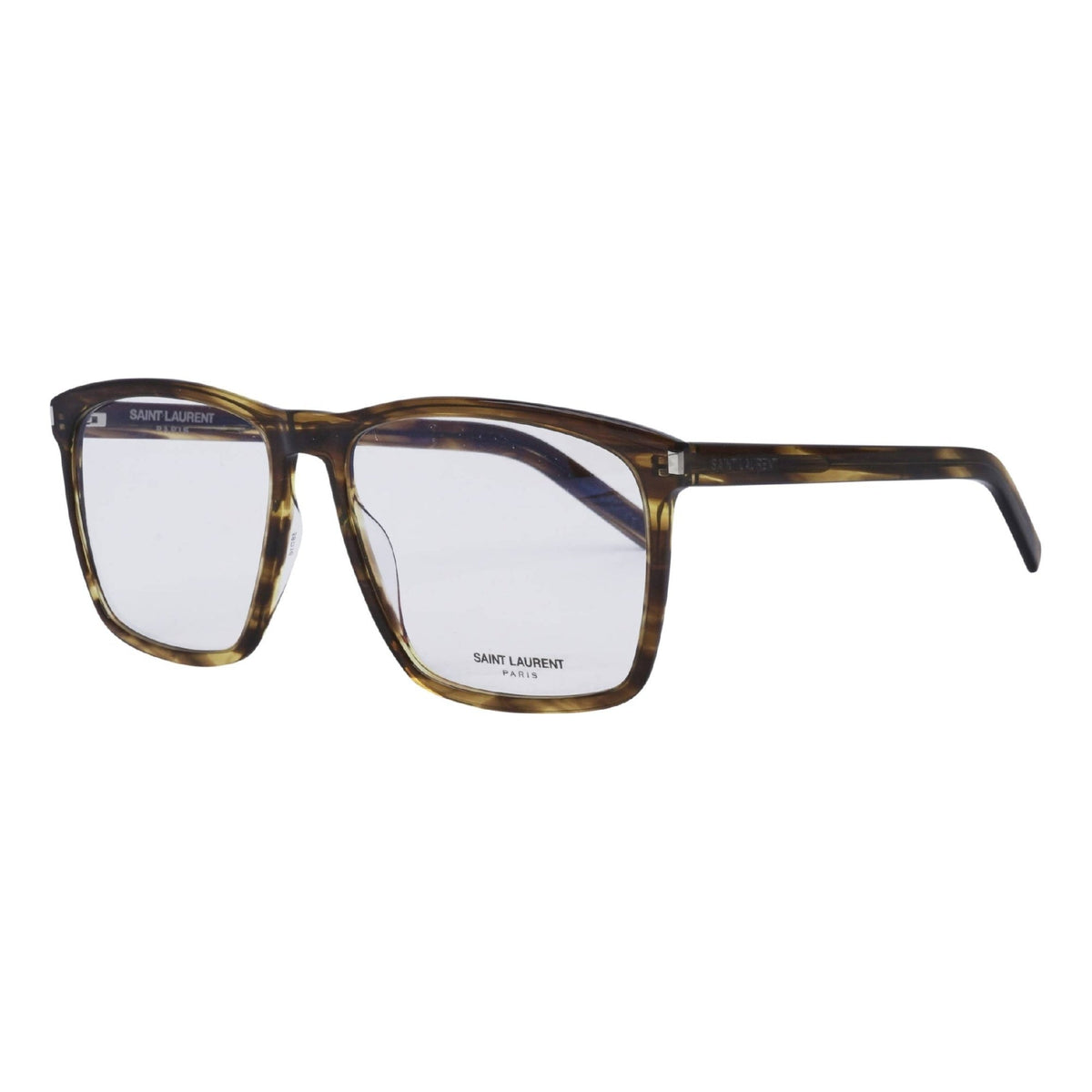Saint Laurent Unisex Sunglasses Spring Summer 2021 Havana Transparent Demo Lens Demo Lens Brown SL 435 SLIM 004