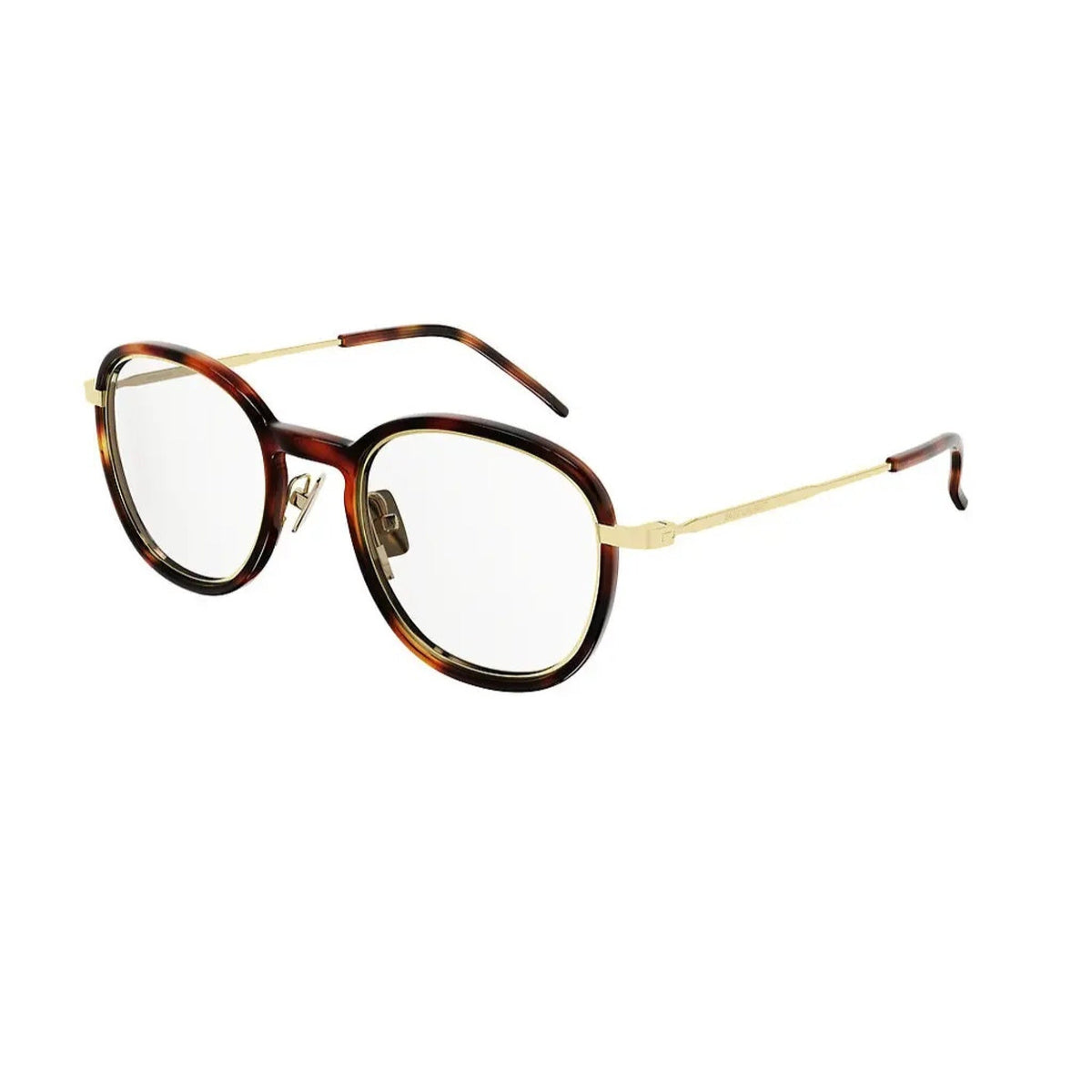 Saint Laurent Unisex Sunglasses Fall Winter 2021 Havana Transparent Demo Lens Demo Lens Shiny SL 436 OPT 002