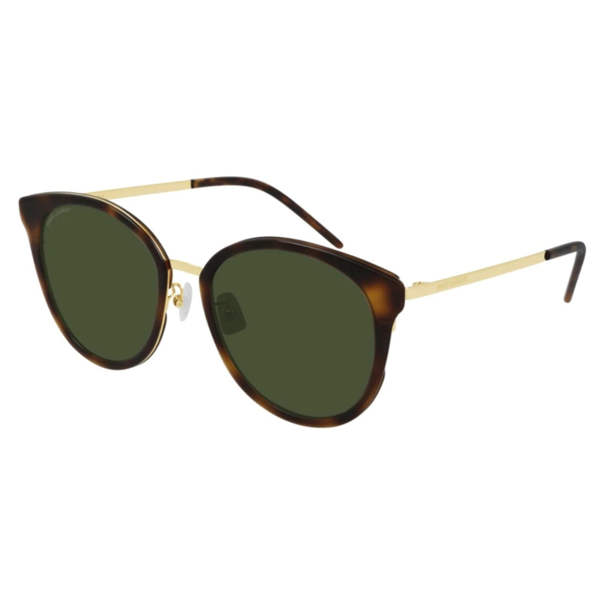 Saint Laurent Women's Sunglasses Spring Summer 2021 Gold Green Nylon Nylon Light SL 446F SLIM 003