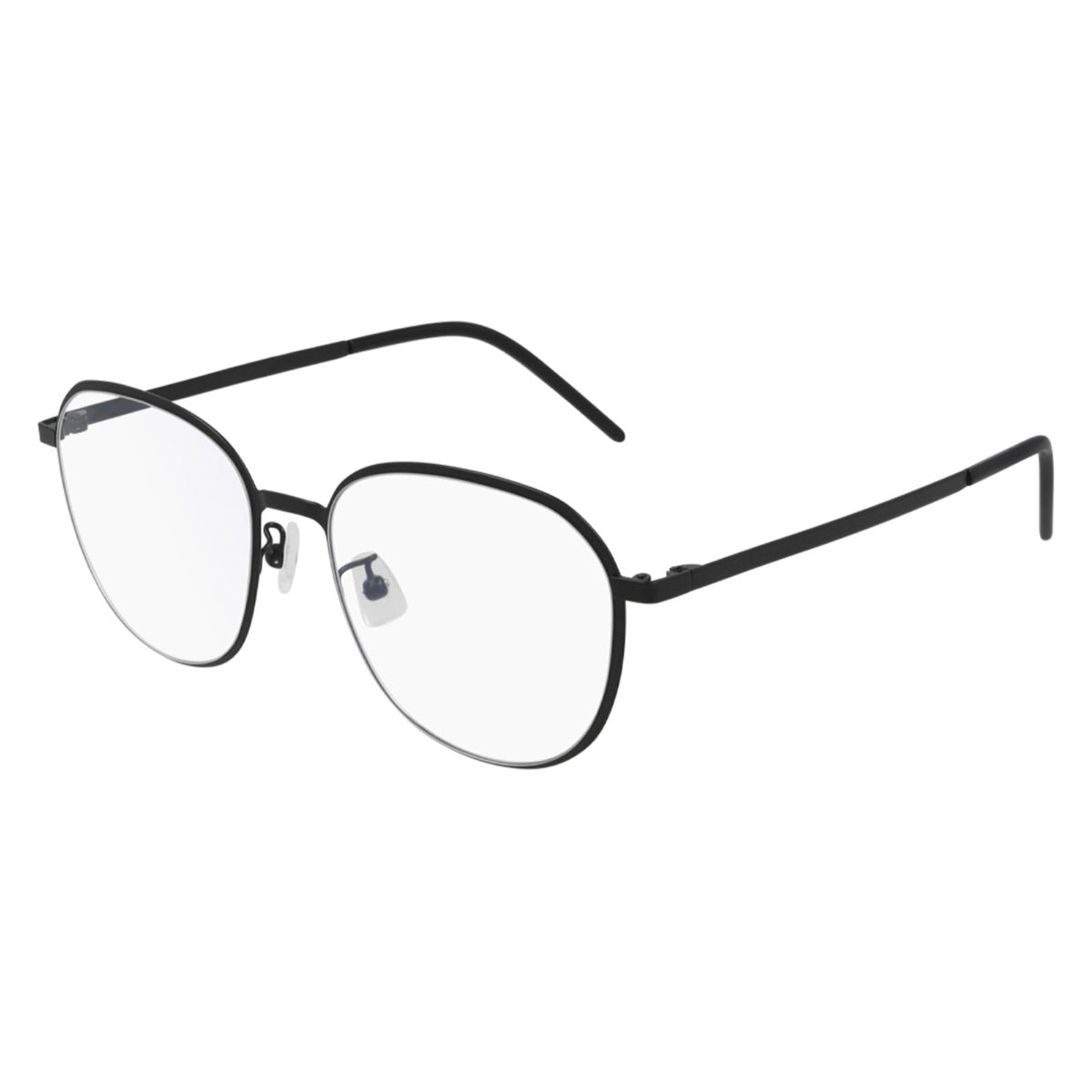 Saint Laurent Unisex Sunglasses Spring Summer 2021 Black Transparent Demo Lens Demo Lens Matte SL 448F SLIM 002