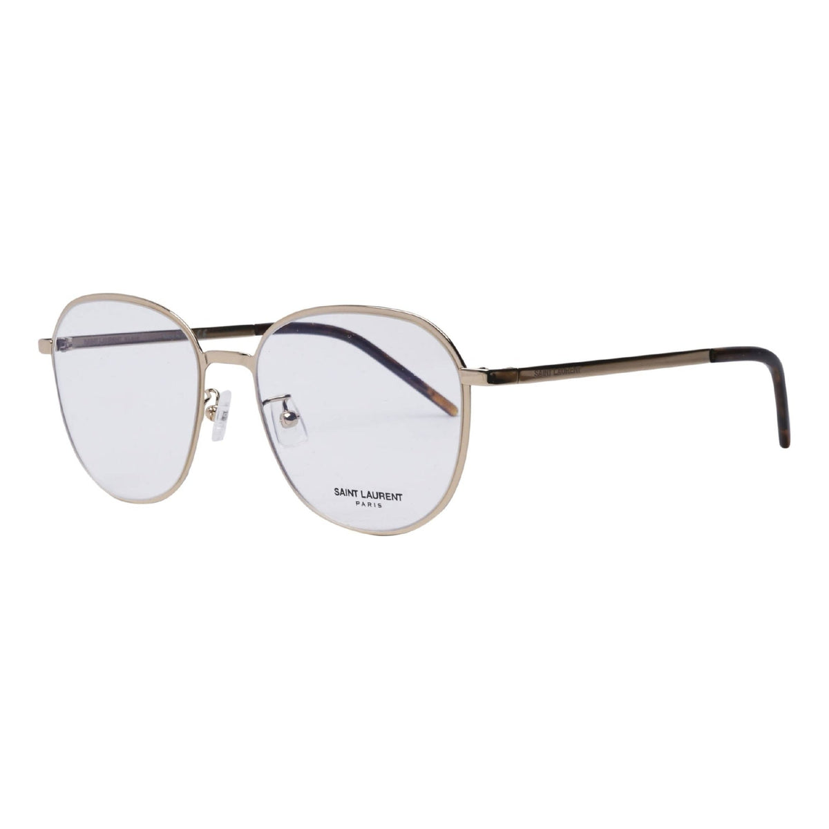 Saint Laurent Unisex Sunglasses Spring Summer 2021 Gold Transparent Demo Lens Demo Lens Light SL 448F SLIM 003