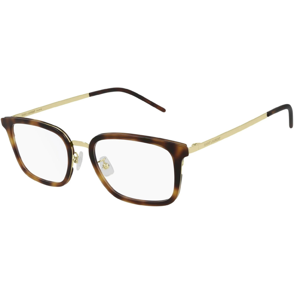 Saint Laurent Unisex Sunglasses Spring Summer 2021 Gold Transparent Demo Lens Demo Lens Havana SL 452F SLIM 003