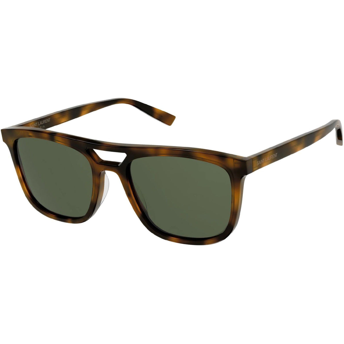 Saint Laurent Men's Sunglasses Spring Summer 2021 Havana Green CR 39 CR 39 Shiny SL 455 002