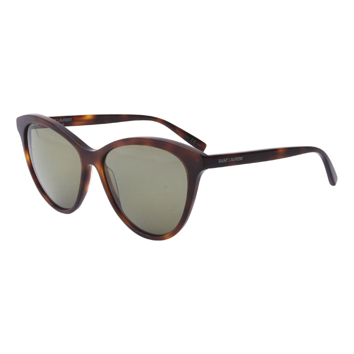 Saint Laurent Women's Sunglasses Spring Summer 2021 Havana Green CR 39 CR 39 Shiny SL 456 002