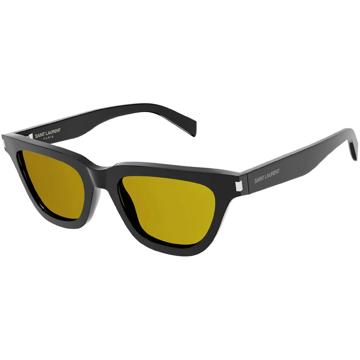 Saint Laurent Women's Sunglasses Spring Summer 2021 Black Yellow Nylon Nylon Shiny SL 462 SULPICE 009