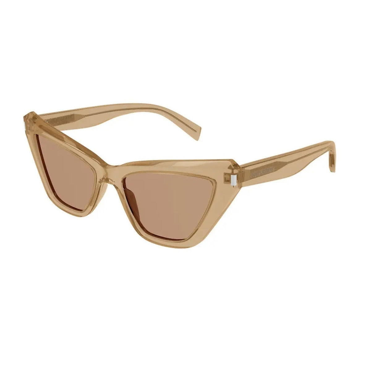 Saint Laurent Women's Sunglasses Fall Winter 2021 Nude Brown Nylon Nylon Shiny SL 466 004