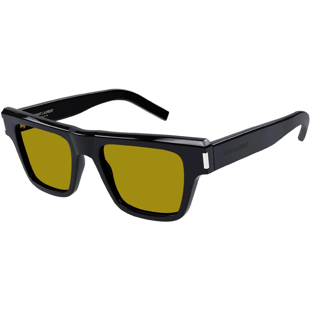 Saint Laurent Men's Sunglasses Fall Winter 2021 Black Yellow Nylon Nylon Shiny SL 469 004