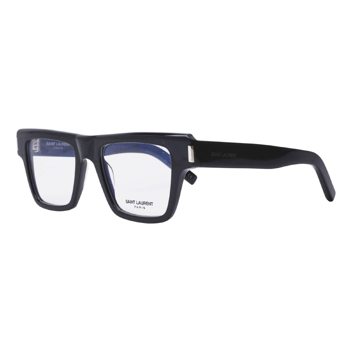 Saint Laurent Men's Sunglasses Fall Winter 2021 Black Transparent Demo Lens Demo Lens Shiny SL 469 OPT 001