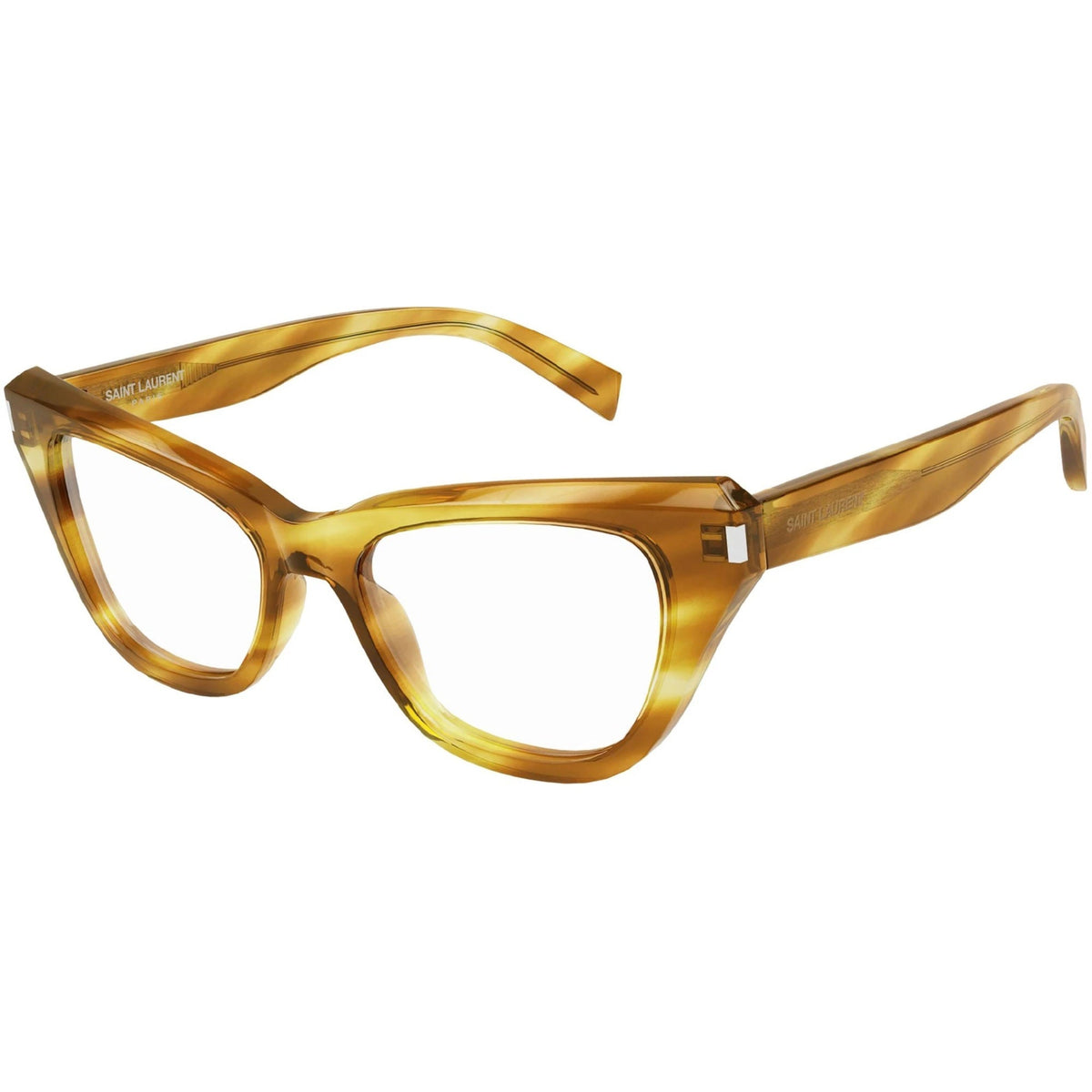 Saint Laurent Women's Sunglasses Fall Winter 2021 Havana Transparent Demo Lens Demo Lens Shiny SL 472 003
