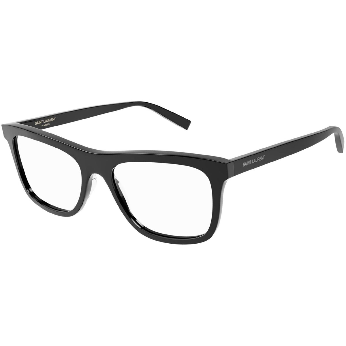 Saint Laurent Men's Sunglasses Fall Winter 2021 Black Transparent Demo Lens Demo Lens Shiny SL 481 001