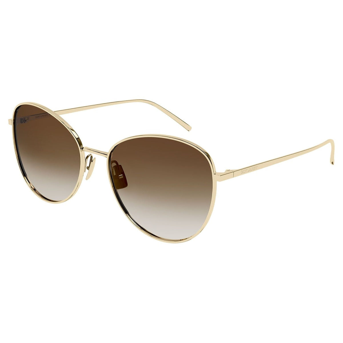 Saint Laurent Women's Sunglasses Fall Winter 2021 Gold Brown Nylon Nylon Light SL 486 003