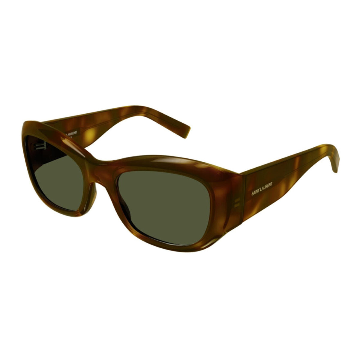 Saint Laurent Women's Sunglasses Fall Winter 2021 Havana Green Nylon Nylon Shiny SL 498 002