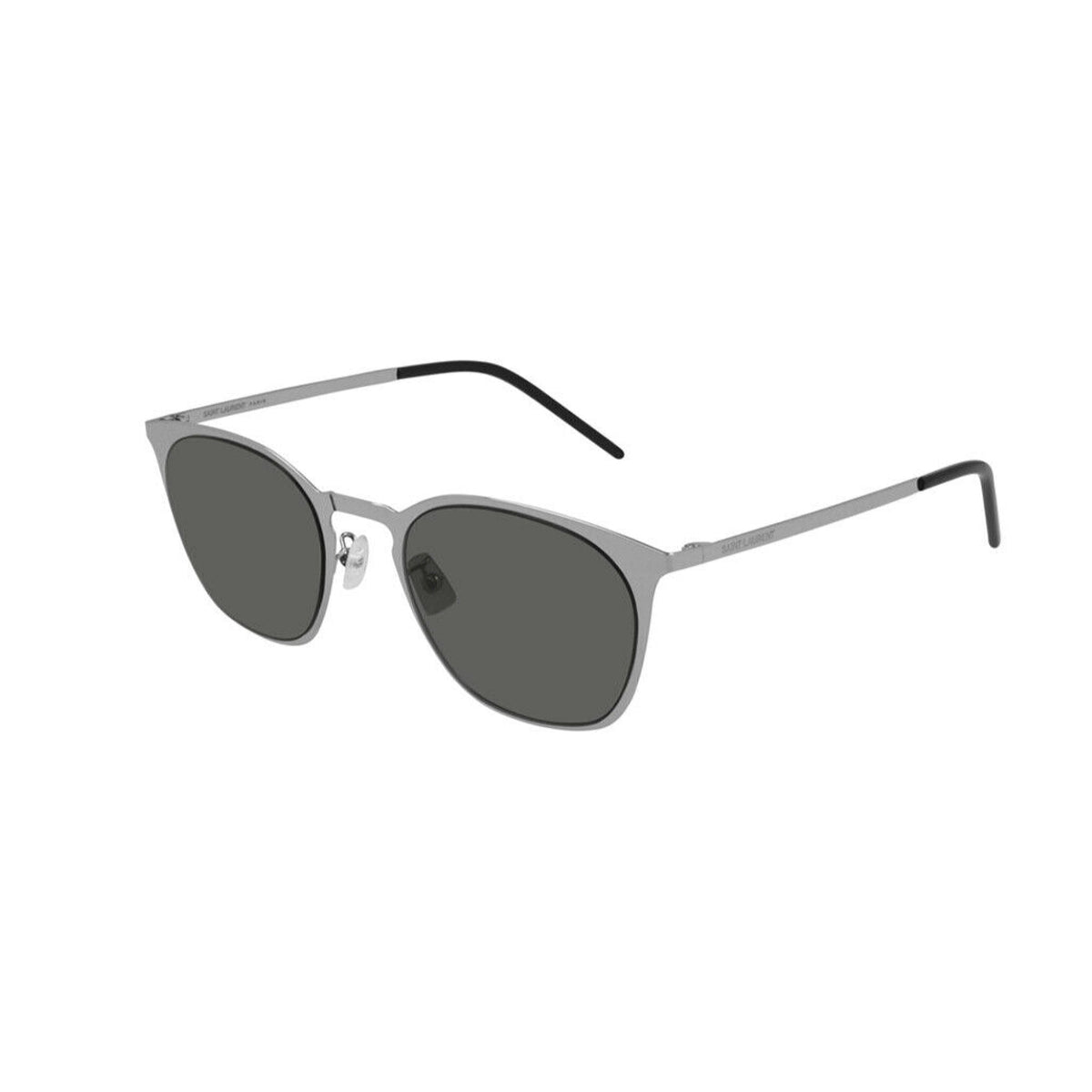 Saint Laurent Unisex Sunglasses Spring Summer 2021 Silver Grey Nylon Nylon Shiny SL 51 SLIM METAL 003