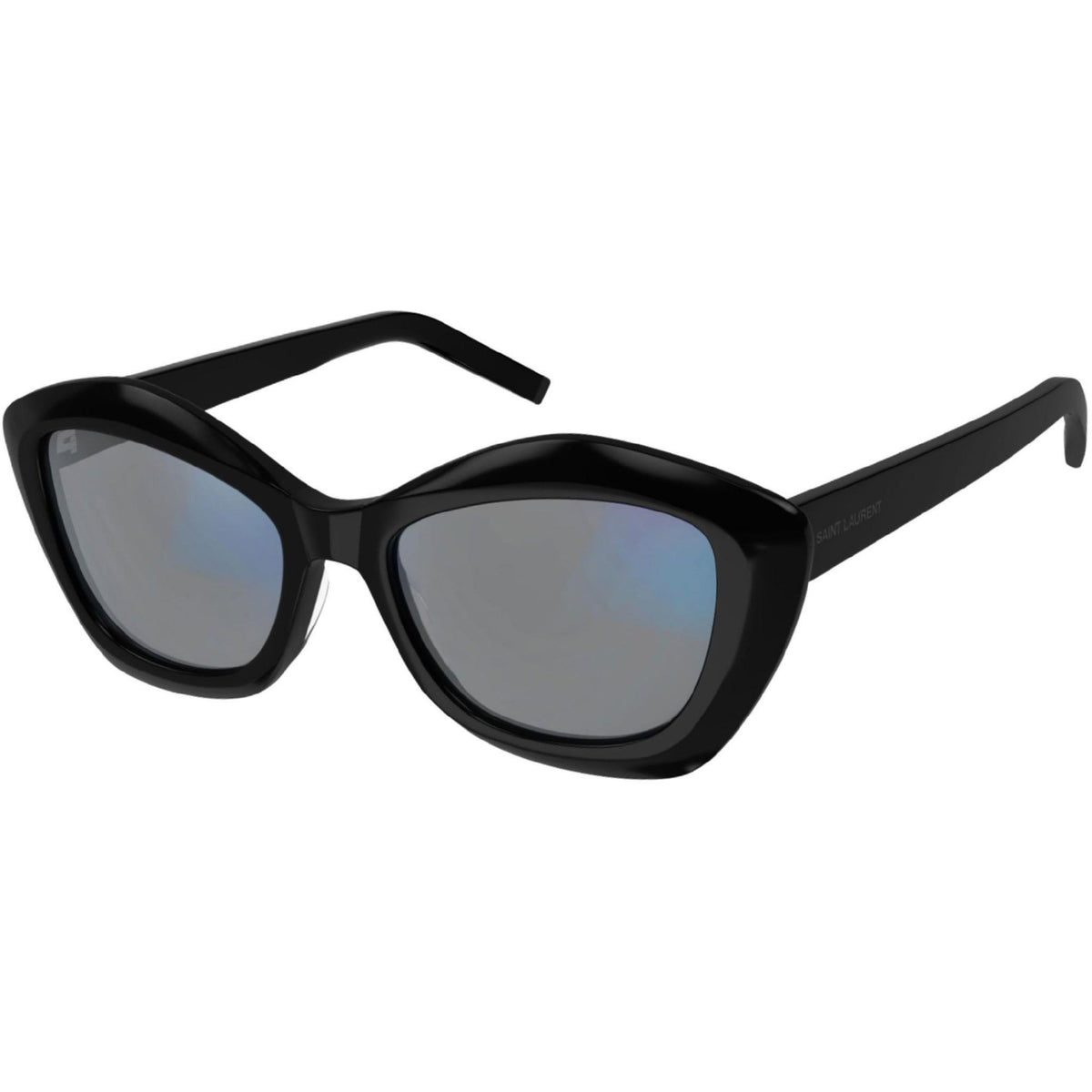 Saint Laurent Women's Sunglasses Spring Summer 2021 Black Grey NXT Lens NXT Lens Shiny SL 68 006