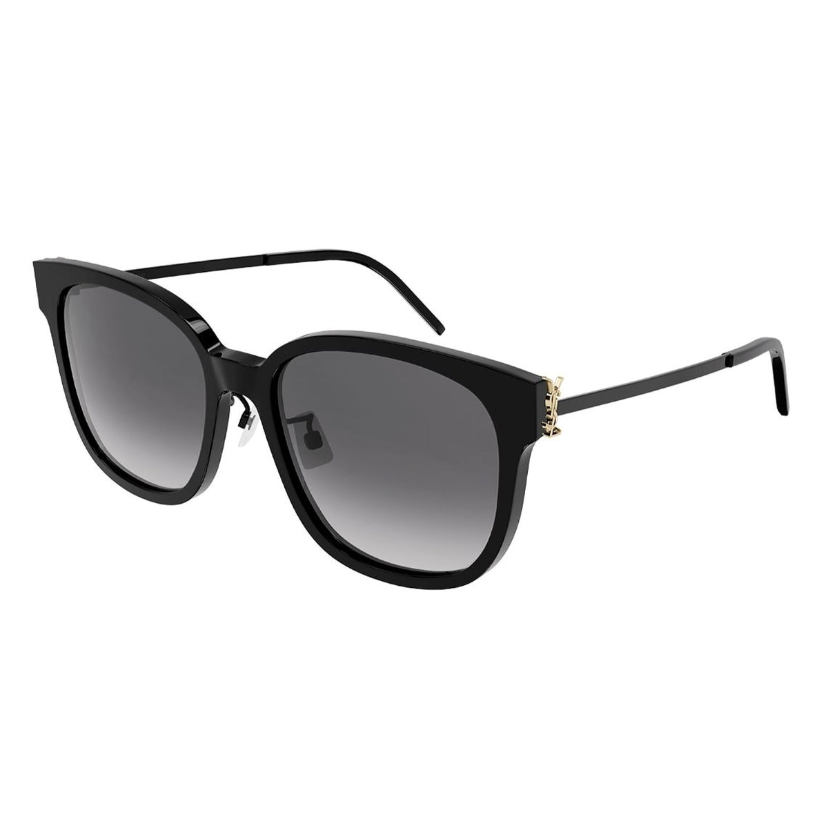 Saint Laurent Women's Sunglasses Fall Winter 2021 Black Smoke Nylon Nylon Shiny SL M48S_CK 002
