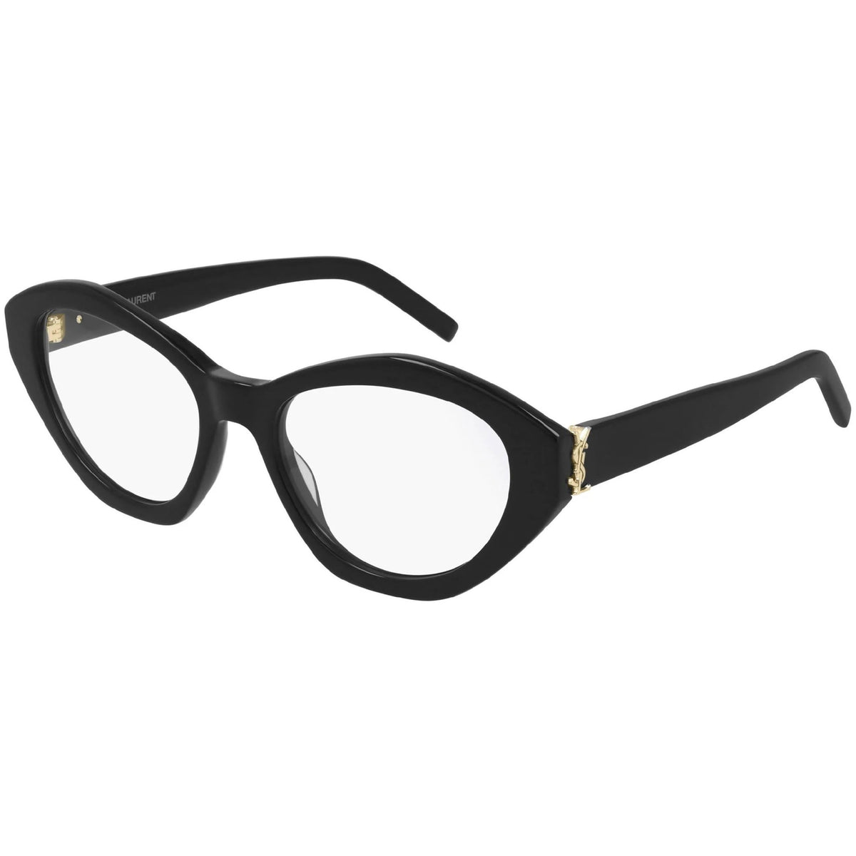 Saint Laurent Women&#39;s Sunglasses Fall Winter 2020 Black Transparent Demo Lens Demo Lens Shiny SL M60 OPT 001