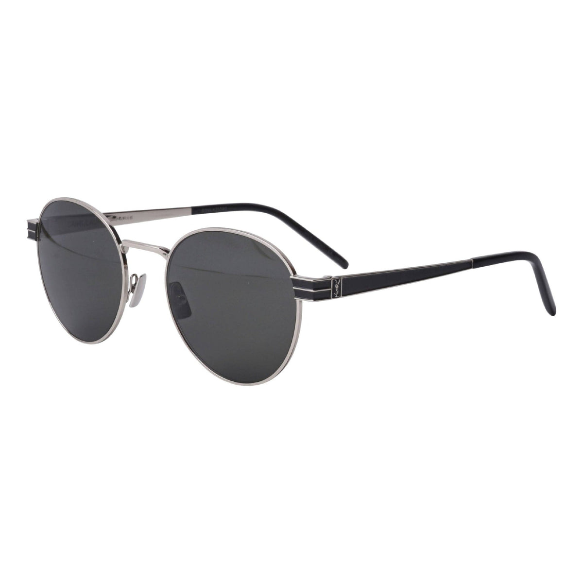 Saint Laurent Unisex Sunglasses Spring Summer 2020 Silver Grey Nylon Nylon Shiny SL M62 001