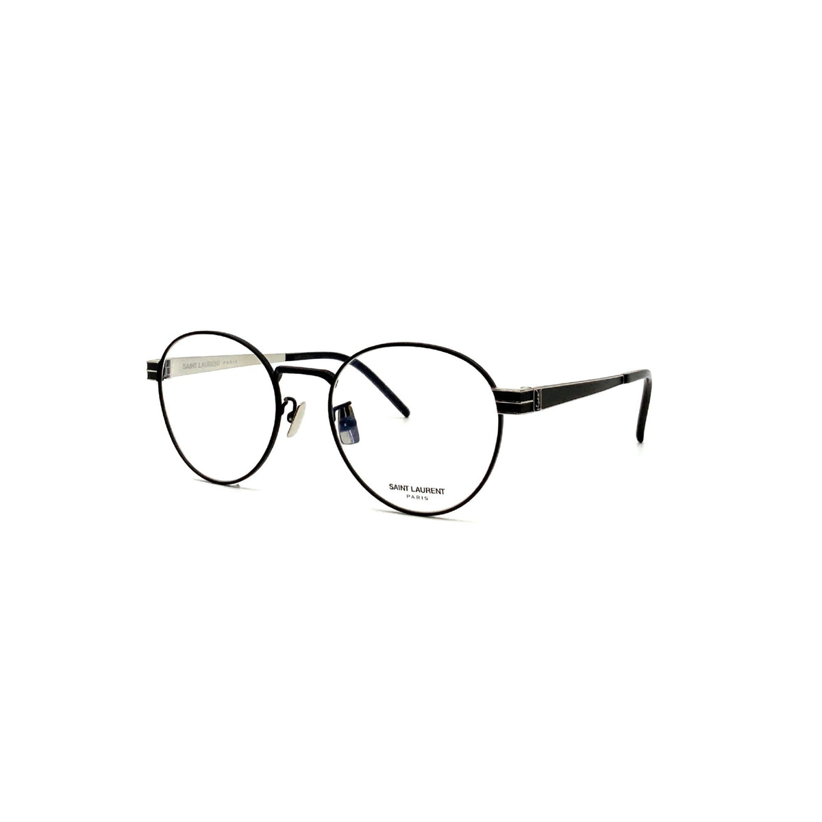 Saint Laurent Unisex Sunglasses Spring Summer 2020 Black Transparent Demo Lens Demo Lens Matte SL M63 002