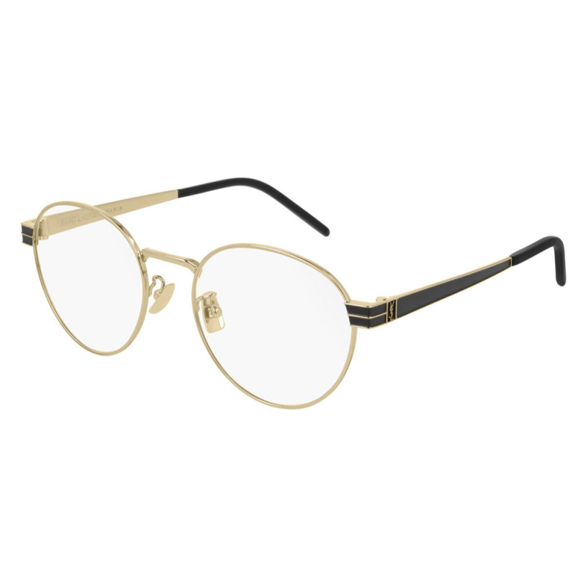 Saint Laurent Unisex Sunglasses Spring Summer 2020 Gold Transparent Demo Lens Demo Lens Light SL M63 003