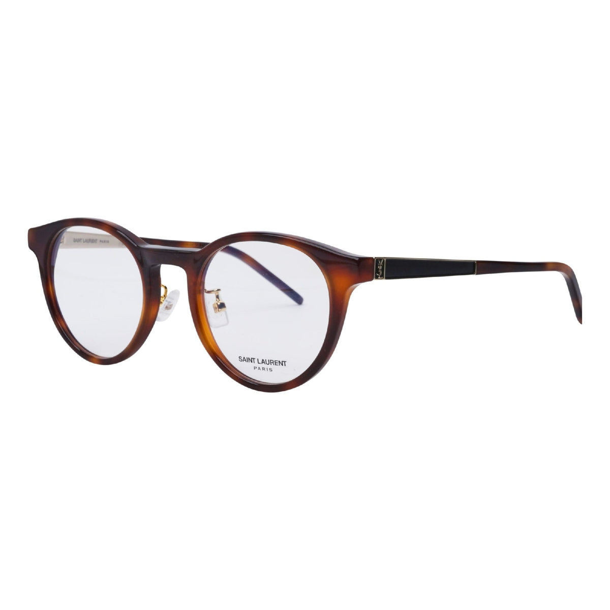 Saint Laurent Unisex Sunglasses Fall Winter 2020 Havana Transparent Demo Lens Demo Lens Shiny SL M73J 004