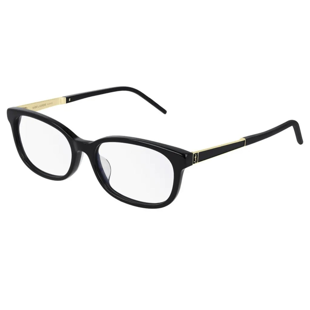 Saint Laurent Unisex Sunglasses Fall Winter 2020 Black Transparent Demo Lens Demo Lens Shiny SL M74F 002