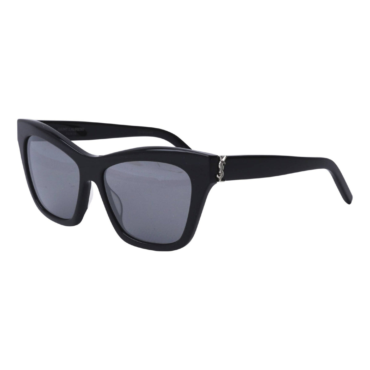 Saint Laurent Women's Sunglasses Spring Summer 2021 Black Silver Nylon Nylon Shiny SL M79 001