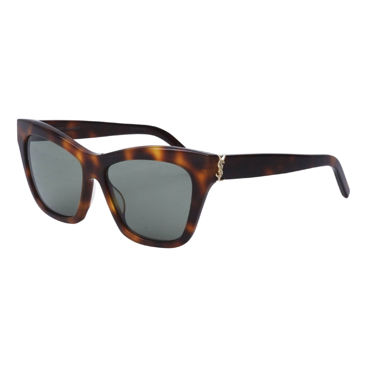 Saint Laurent Women's Sunglasses Spring Summer 2021 Havana Green Nylon Nylon Shiny SL M79 002