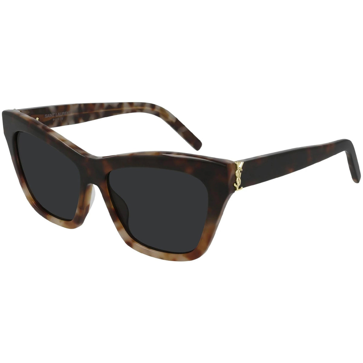 Saint Laurent Women's Sunglasses Spring Summer 2021 Havana Black Nylon Nylon Brown SL M79 003