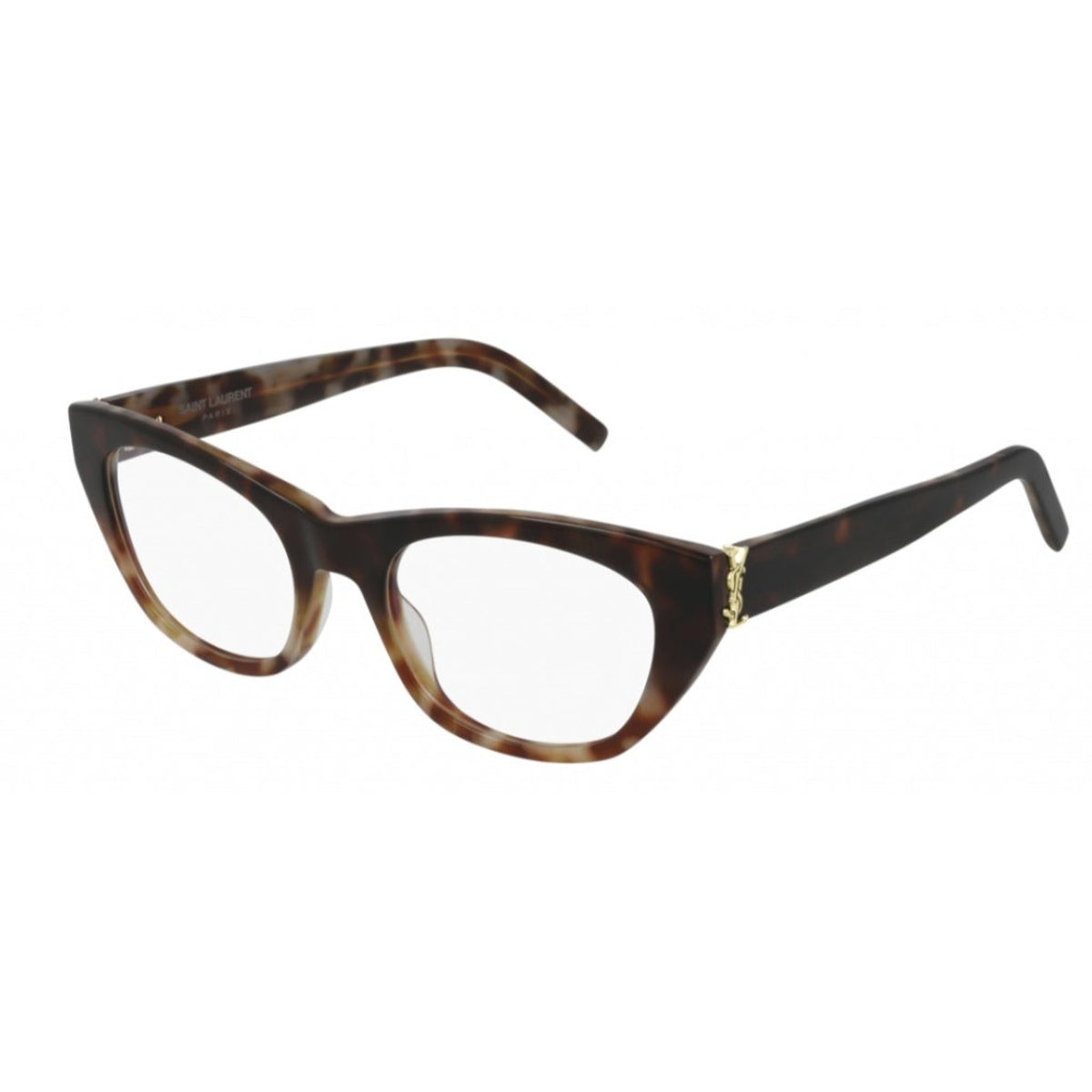 Saint Laurent Women's Sunglasses Spring Summer 2021 Havana Transparent Demo Lens Demo Lens Brown SL M80 003