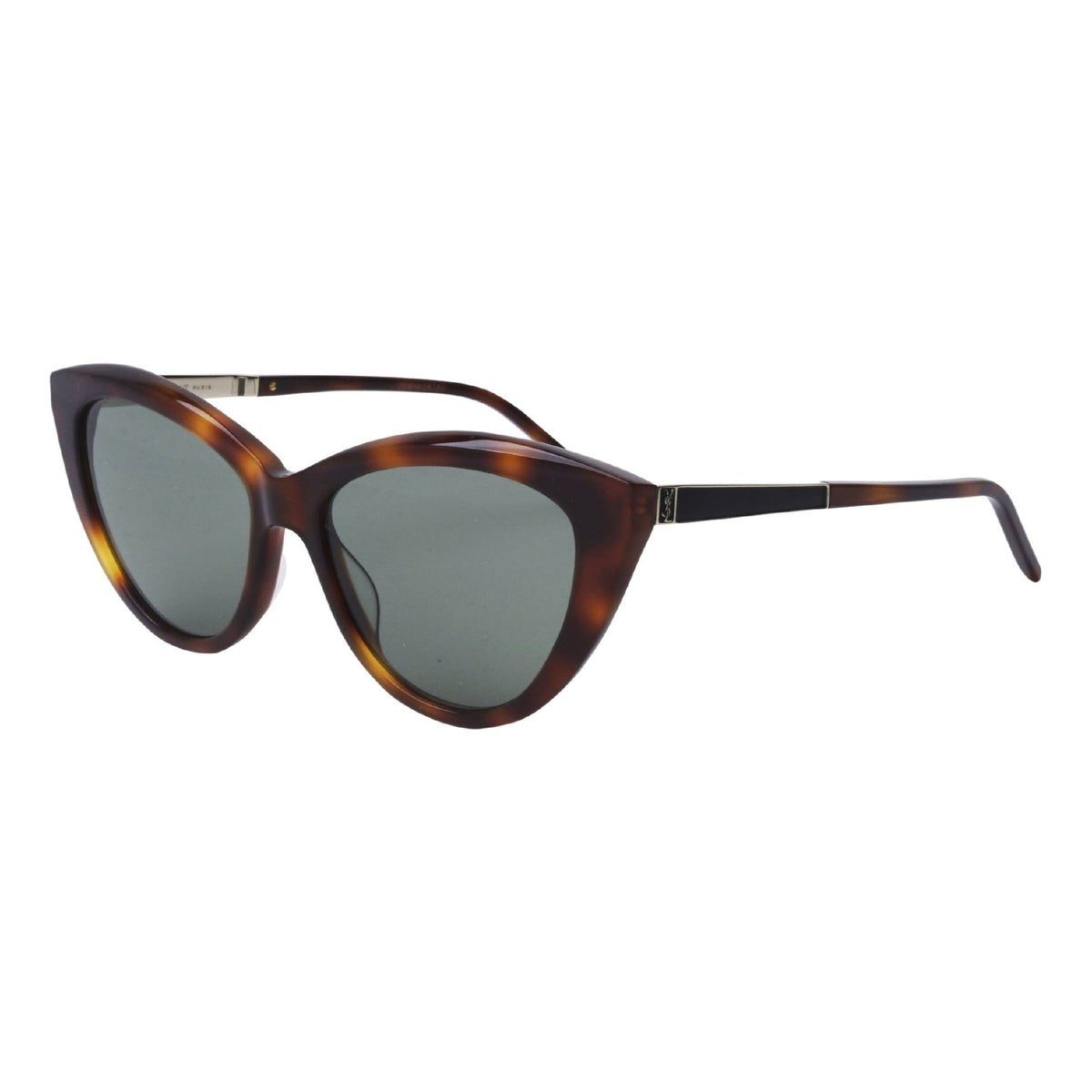 Saint Laurent Women's Sunglasses Spring Summer 2021 Havana Green Nylon Nylon Shiny SL M81 003