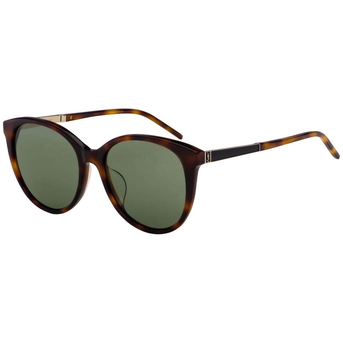 Saint Laurent Women's Sunglasses Spring Summer 2021 Havana Green Nylon Nylon Shiny SL M82F 003