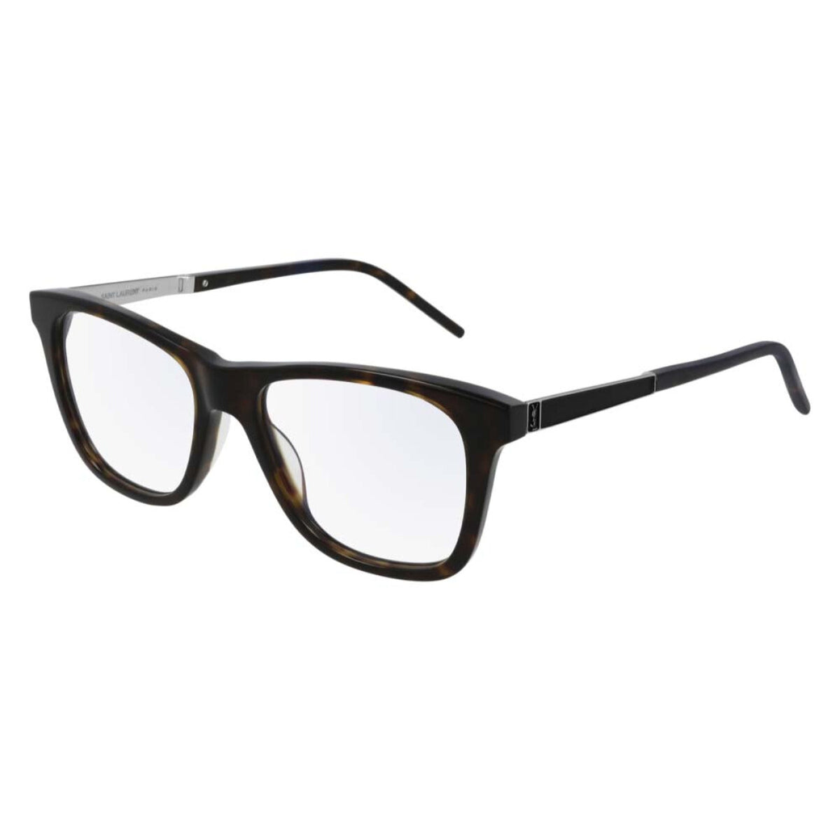 Saint Laurent Unisex Sunglasses Spring Summer 2021 Havana Transparent Demo Lens Demo Lens Shiny SL M83 002