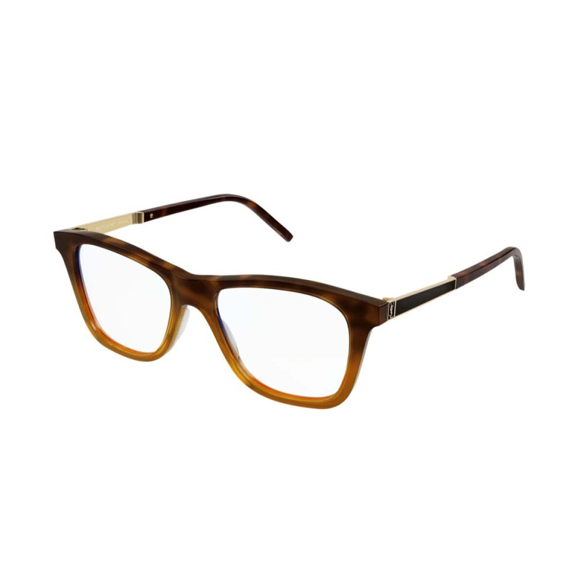 Saint Laurent Unisex Sunglasses Spring Summer 2021 Havana Transparent Demo Lens Demo Lens Orange SL M83 003