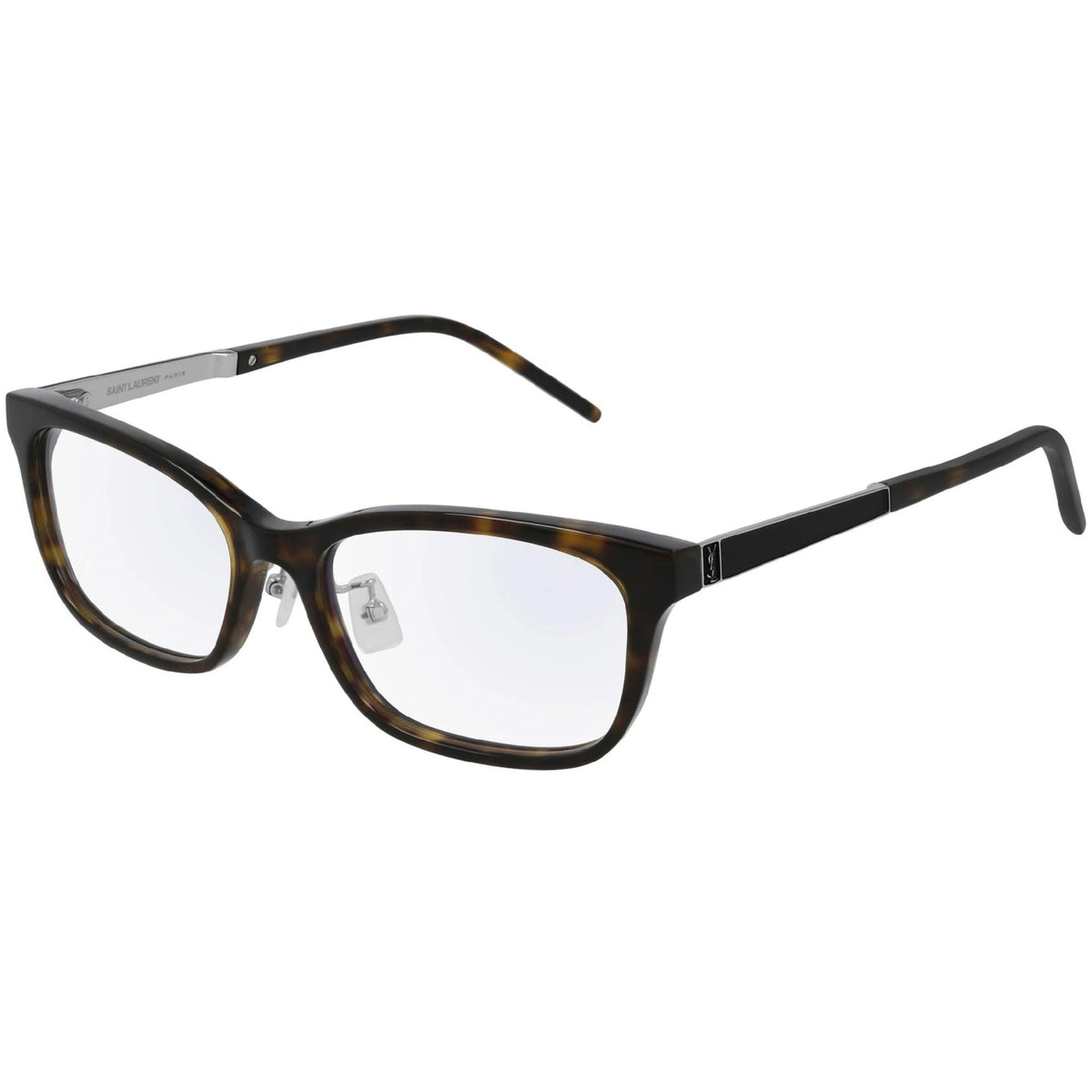 Saint Laurent Women's Sunglasses Spring Summer 2021 Havana Transparent Demo Lens Demo Lens Shiny SL M84J 002