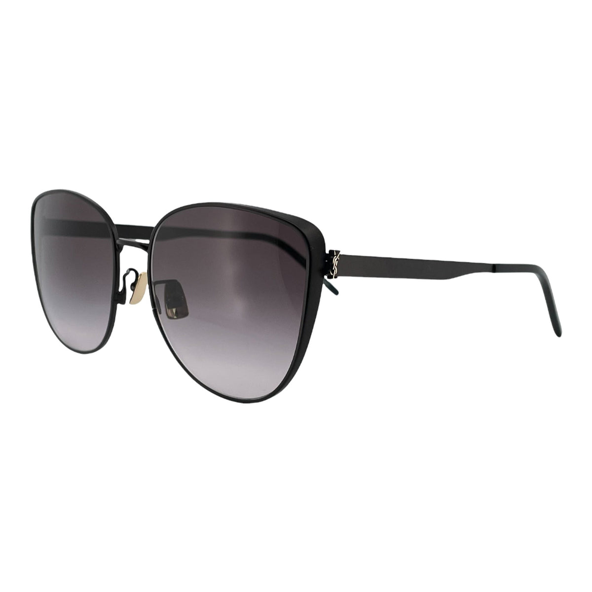 Saint Laurent Women&#39;s Sunglasses Fall Winter 2021 Black Grey Nylon Nylon Matte SL M89 002