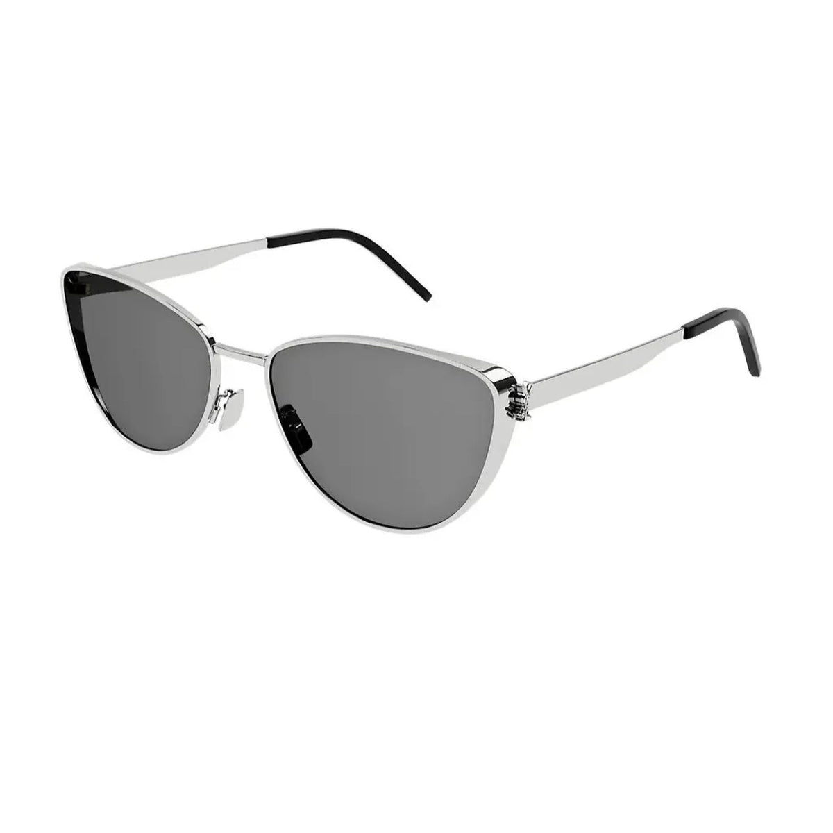 Saint Laurent Women's Sunglasses Fall Winter 2021 Silver Grey Nylon Nylon Shiny SL M90 004