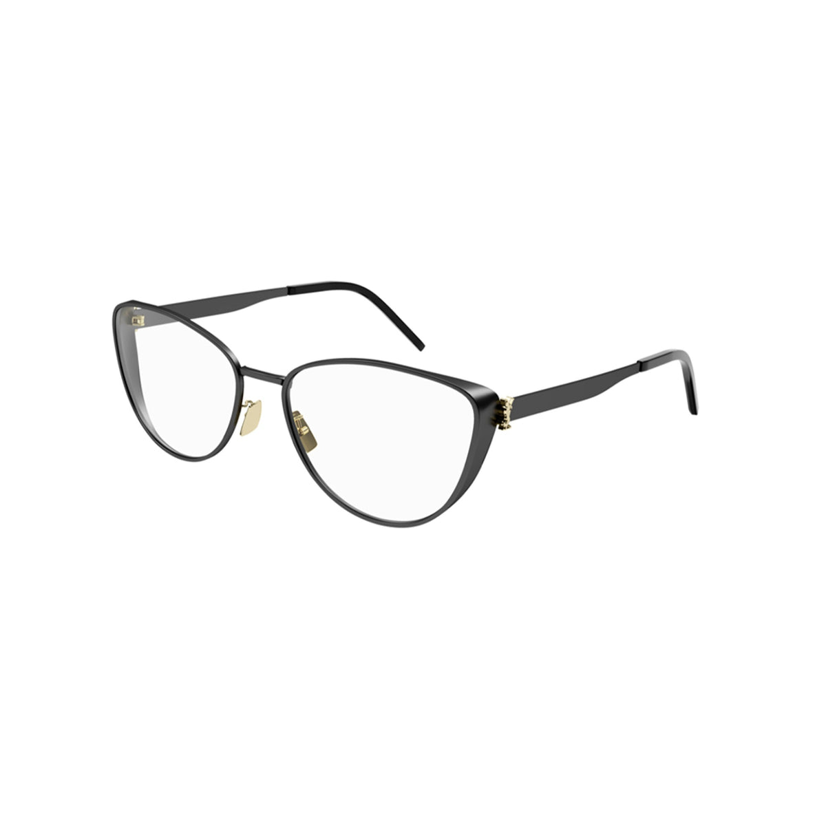 Saint Laurent Women's Sunglasses Fall Winter 2021 Black Transparent Demo Lens Demo Lens Matte SL M92 003