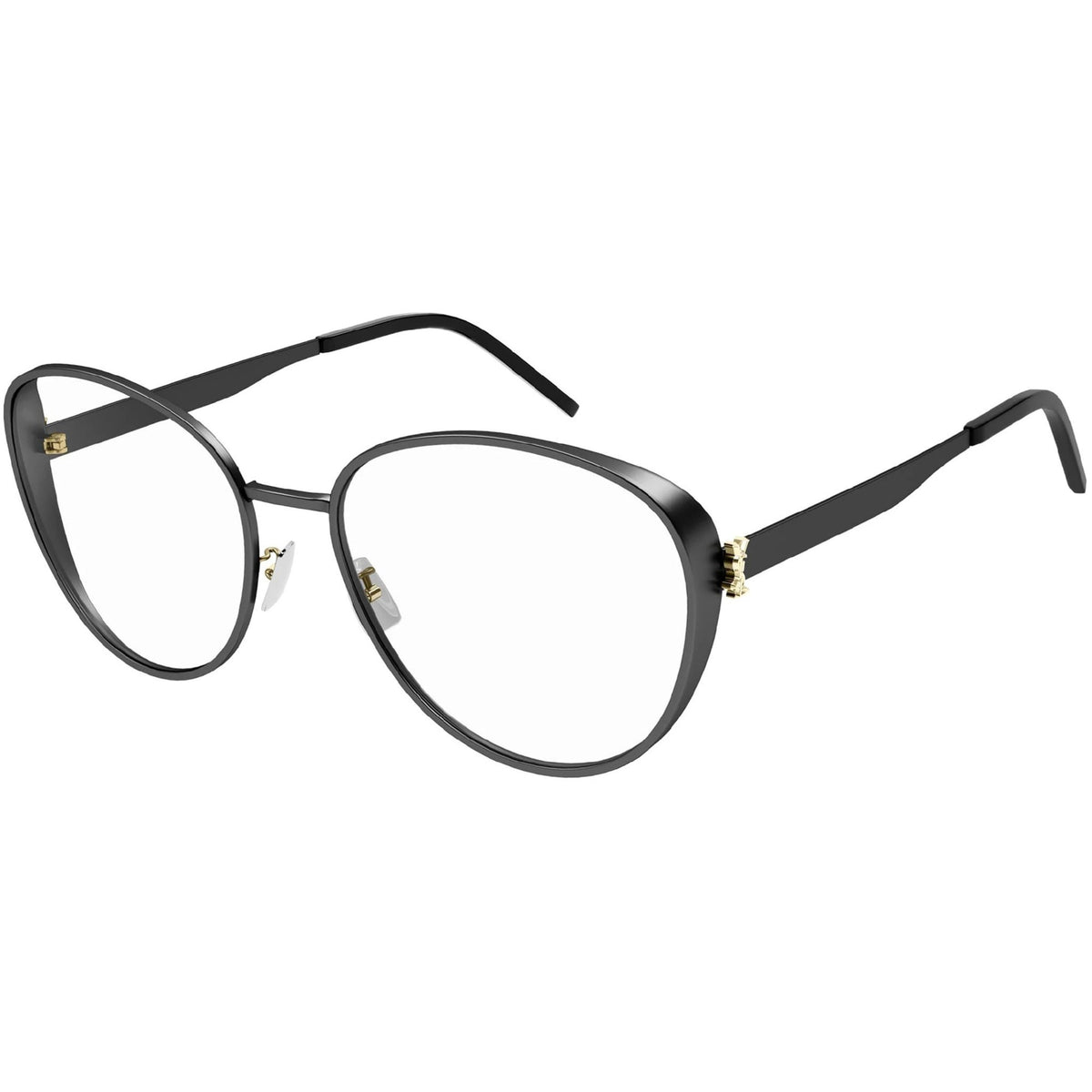 Saint Laurent Women's Sunglasses Fall Winter 2021 Black Transparent Demo Lens Demo Lens Matte SL M93 003